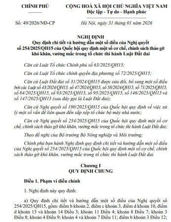 Quy định về thu hồi đất, bồi thường, hỗ trợ, tái định cư