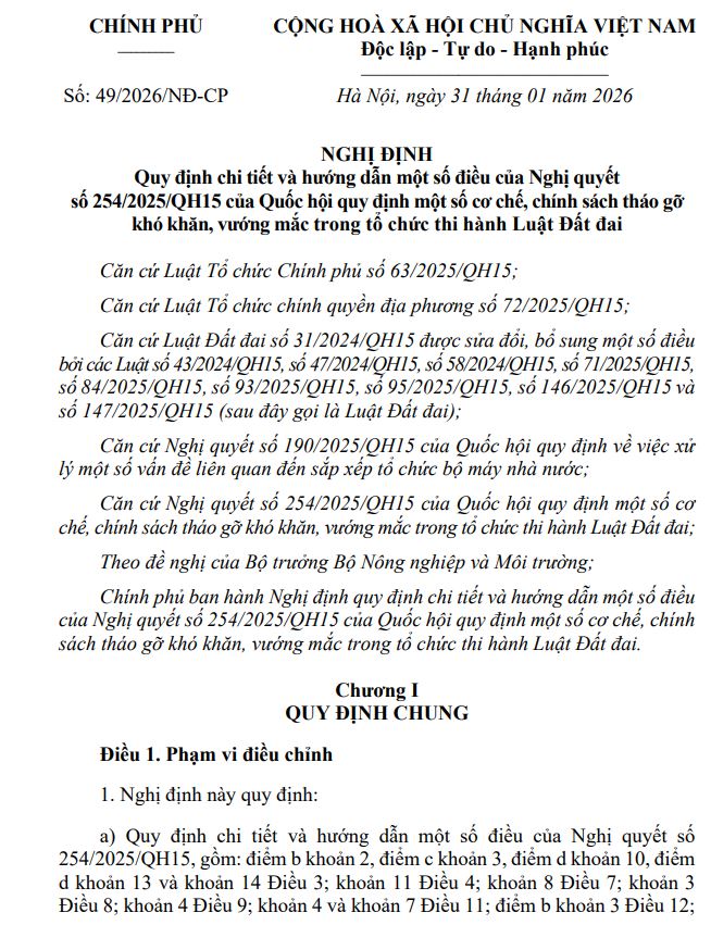 Quy định về thu hồi đất, bồi thường, hỗ trợ, tái định cư